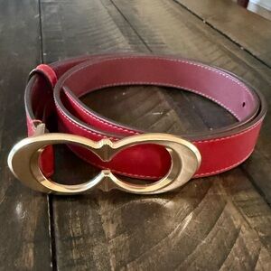 Coach Signature Buckle Belt With a Gold-tone C Infinity Buckle